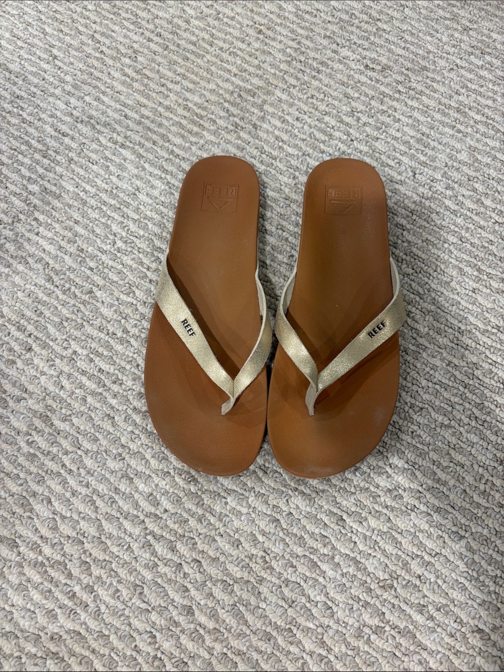 Reef Gold Strap Brown Footbed Sandals
